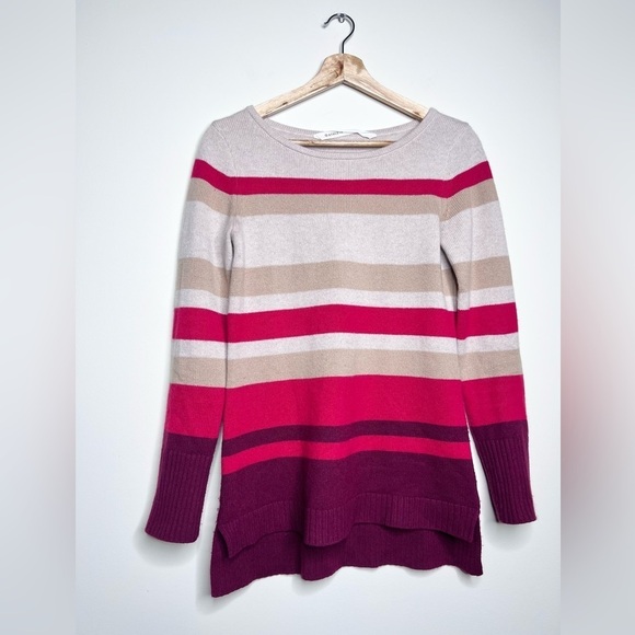 Athleta Cashmere Lodge Sweater Chianti Stripe XS - Picture 2 of 12